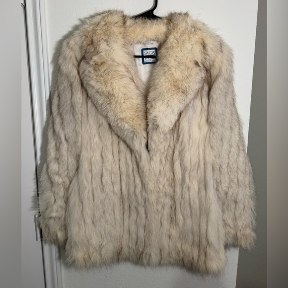 Saga Fox Vintage 80s Bemberg Blend Fox Fur Coat Womens Size Small - Picture 1 of 14